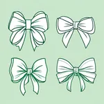 green bow hair clips image